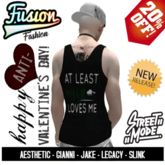[Fusion Fashion] - Anti-Valentine (Mens Tank) Cat Loves Me.