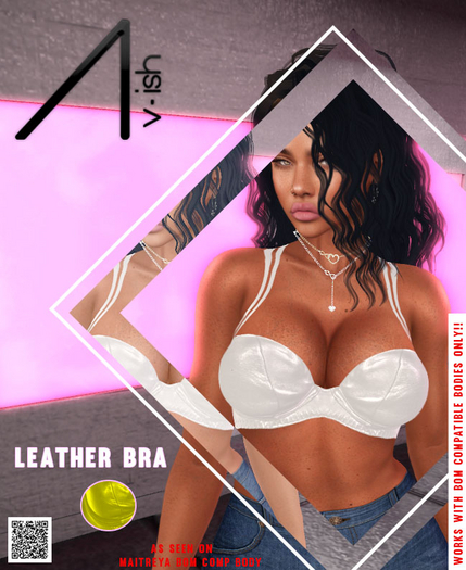/\-Leather Bra Yellow