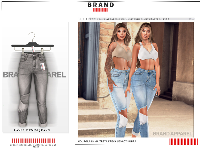 Brand Apparel - Layla Ripped Jeans (Gray)