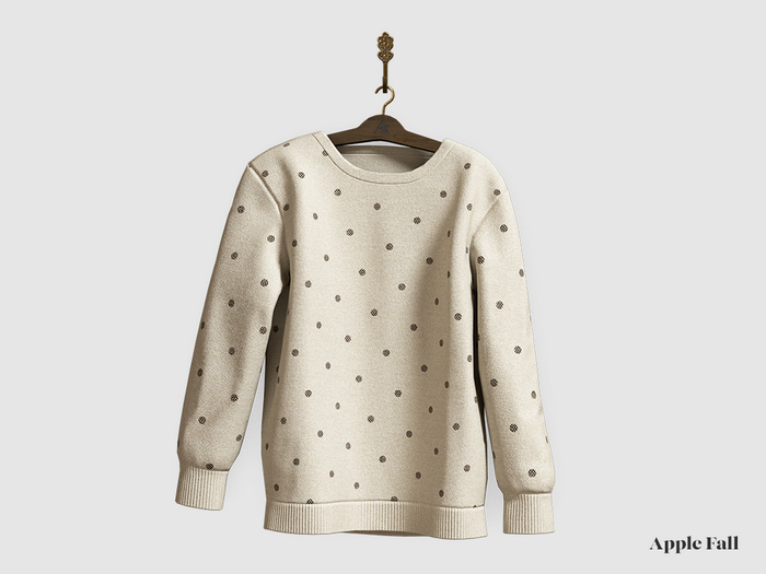 Apple Fall Hanging Sweater - Charcoal Polka