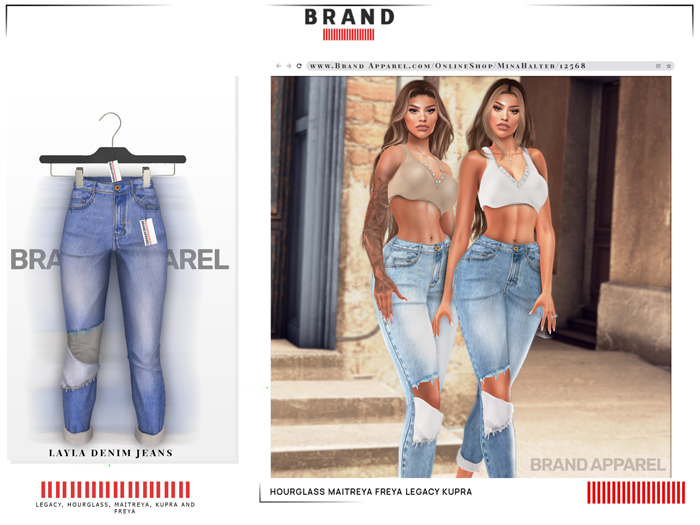 Brand Apparel - Layla Ripped Jeans (Blue V2)