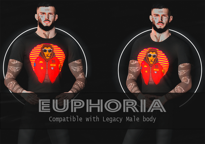 [EUPHORIA] Henry T-shirt Legacy Black lion