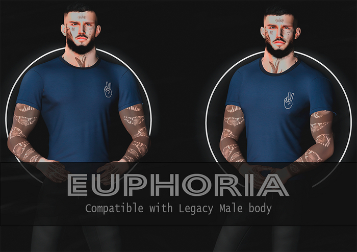 [EUPHORIA] Henry T-shirt Legacy Blue Peace