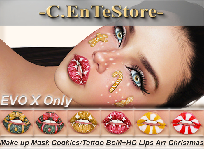 -C.EnTeS.-Christmas _Cookie_Mask & HUD Cristmas Lipstick_