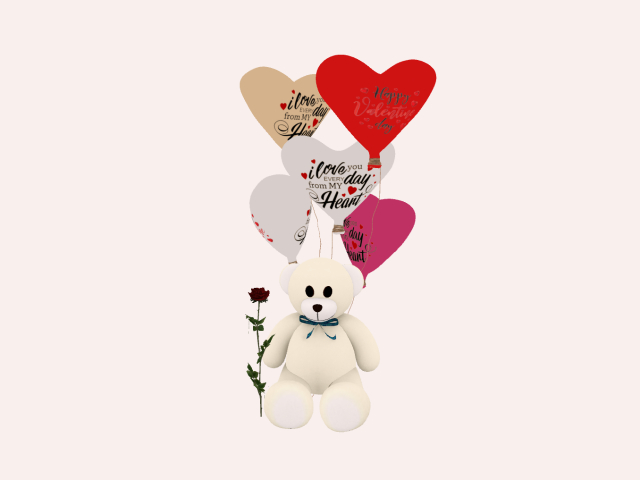 Valentine Balloons With bear