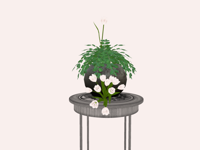 Round Table With White Tulips