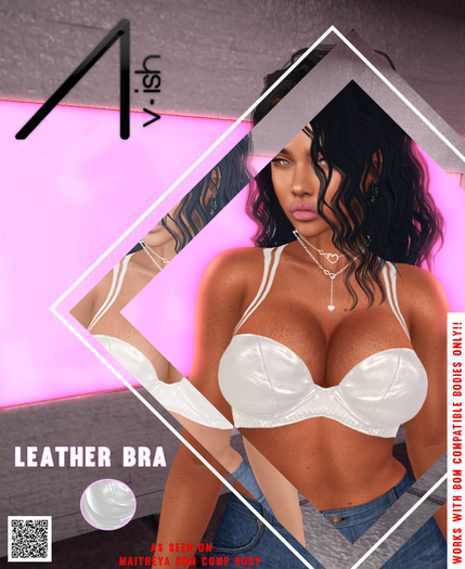 /\- Leather Bra White 