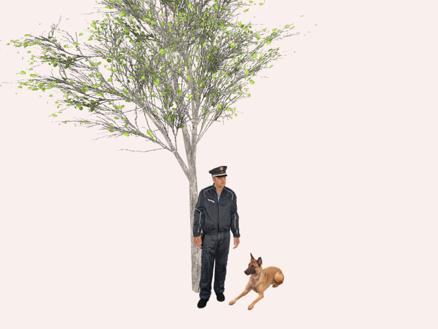 Policeman with Dog