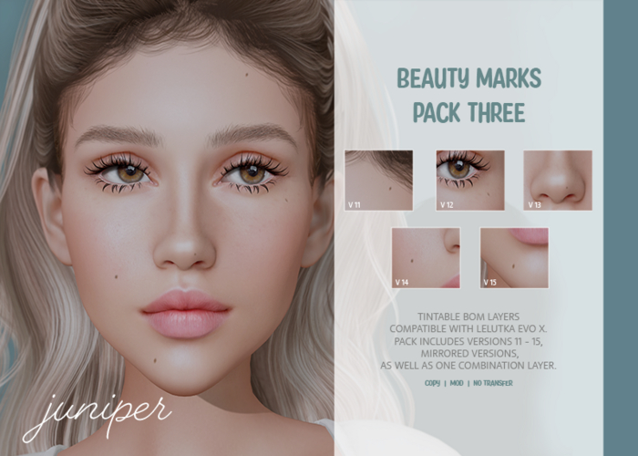 .:. Juniper .:. Beauty Marks Pack Three