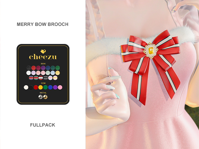 cheezu. merry bow brooch