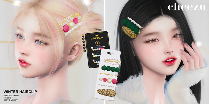 cheezu. winter hairclip