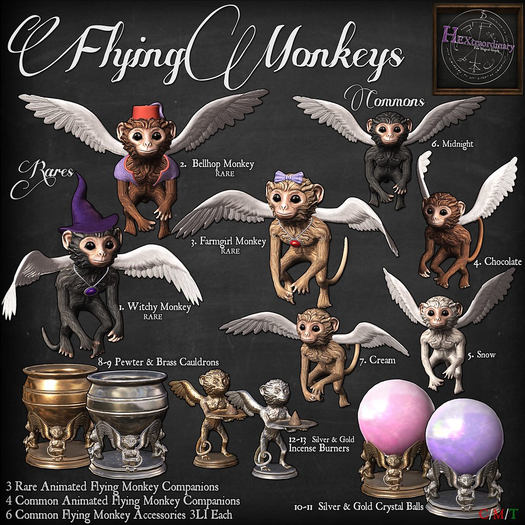 8. *HEXtraordinary* Brass Flying Monkey Cauldron