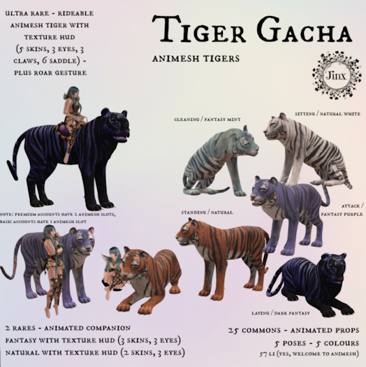 Jinx : Tiger Gacha - Fantasy Mint Sitting - REZZ to Unpack
