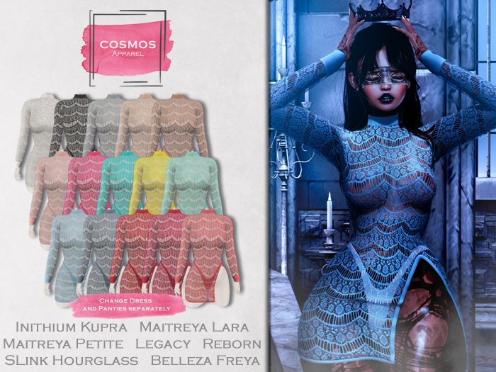 [COSMOS] Becky Bodycon Dress Crochet / 15 Colors Fatpack