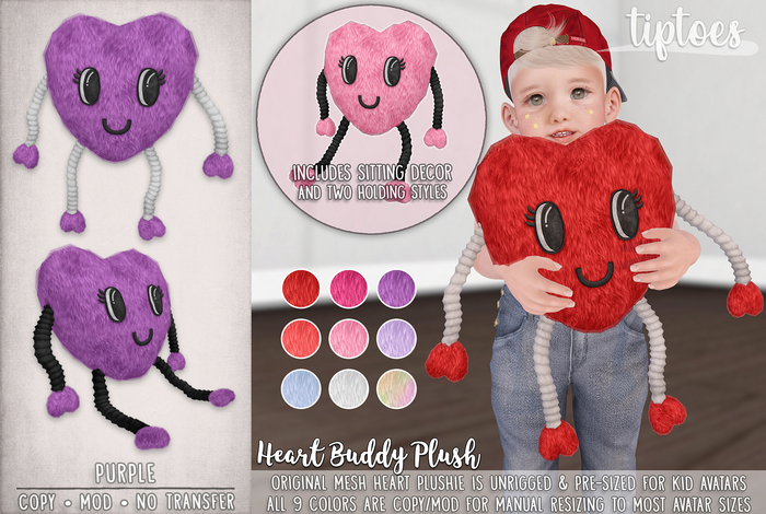 . tiptoes - Heart Buddy - Purple