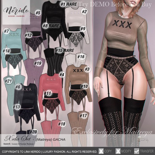 ~Nerido~ Xela Shorts(Maitreya)-Black/Peach