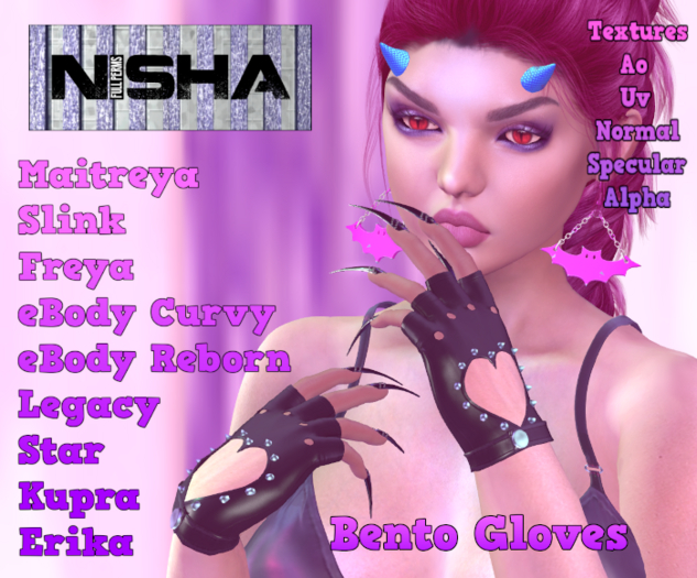 Nisha - Heart gloves Studs