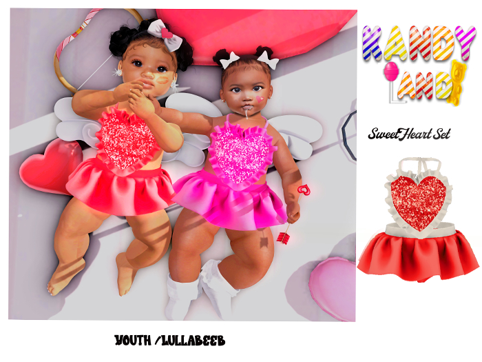 KL- Sweetheart Set Red/White
