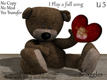 Snuggles Brown Saggy Bear Happy Valentines with Song and message 
