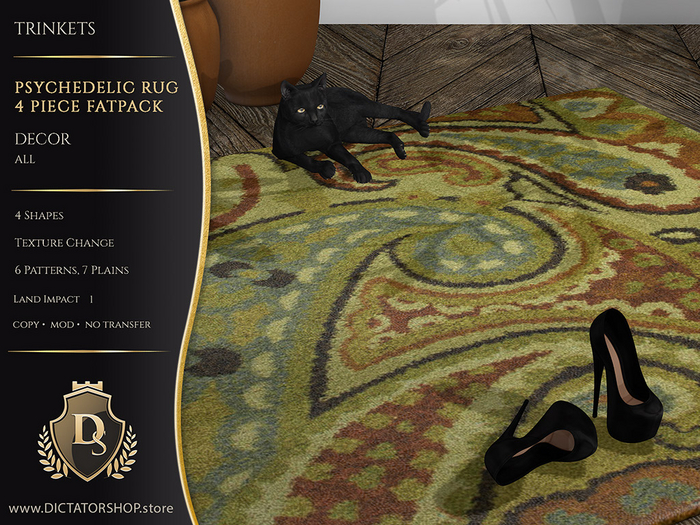 [Ds] Trinkets - Psychedelic Rug 4 Piece Fatpack Decor