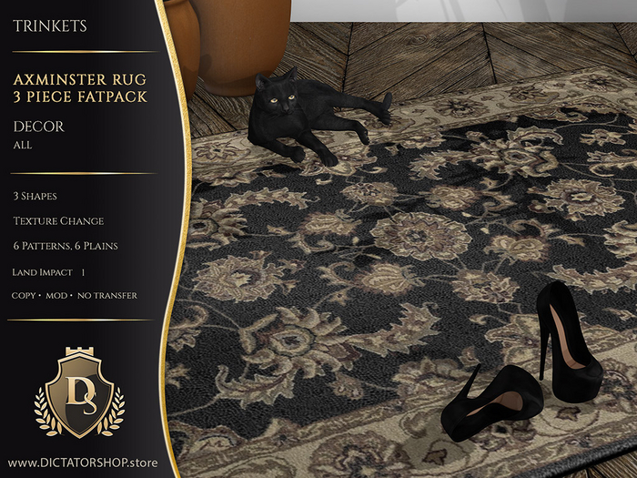 [Ds] Trinkets - Axminster Rug 3 Piece Fatpack Decor