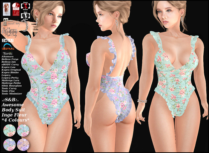 .:S&B:. Awesome Body Suit Inge Fleur *4 Colours* (unpacked)