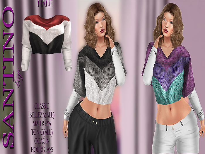 [[[ADD ME]]]Santino Design-Knit  Sweater-R-W-B