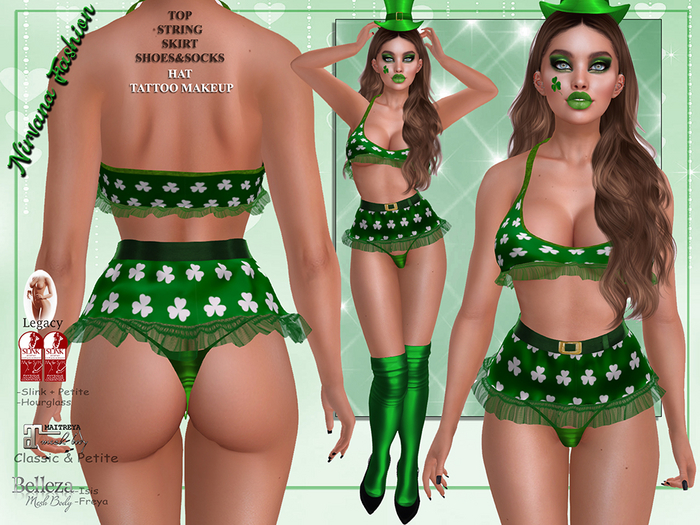 [NF] - Female Patrick's Outfit - [Rosa] - Patricks Day Costume