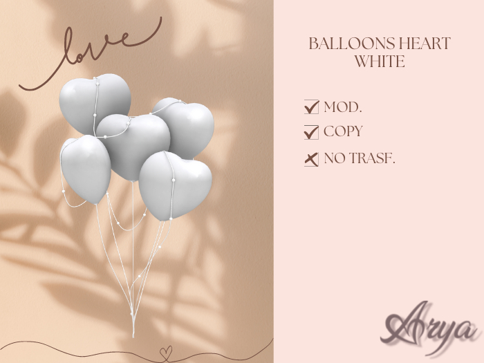 [ARYA] Balloons Heart White ♥