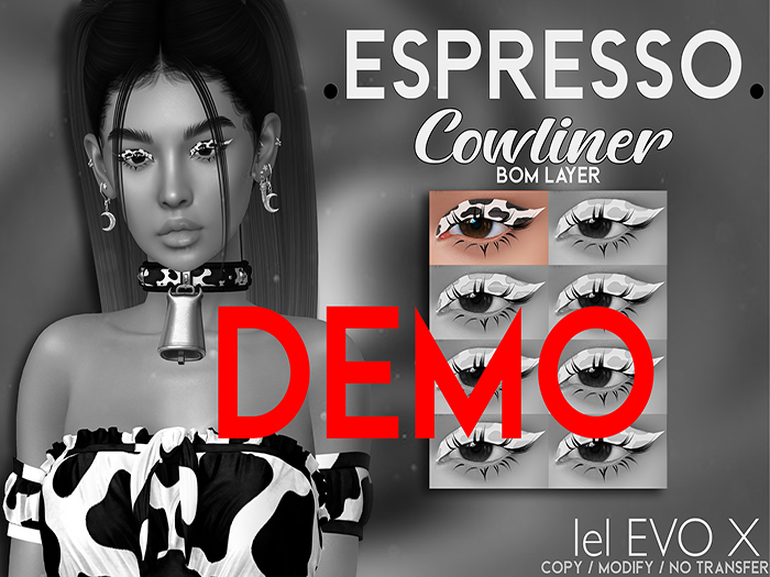 .espresso. cowliner graphic liner Lelutka EvoX BOM DEMO