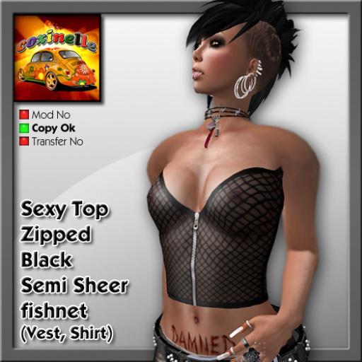 Coxi - Crop Top semi sheer
