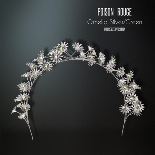 POISON ROUGE Ornella Tiara - Silver / Green