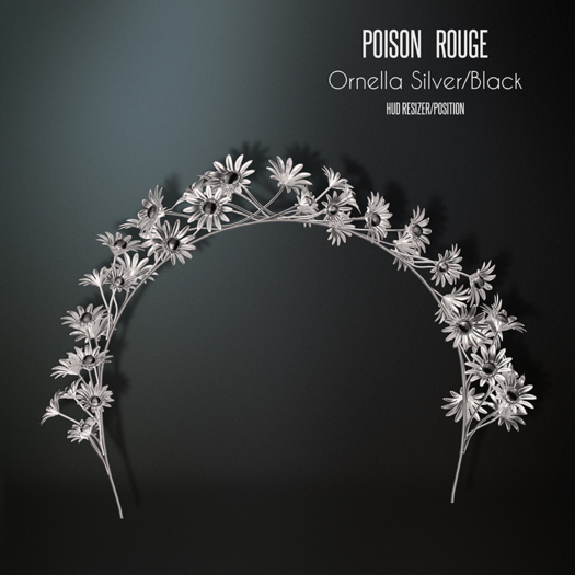 POISON ROUGE Ornella Tiara - Silver / Black