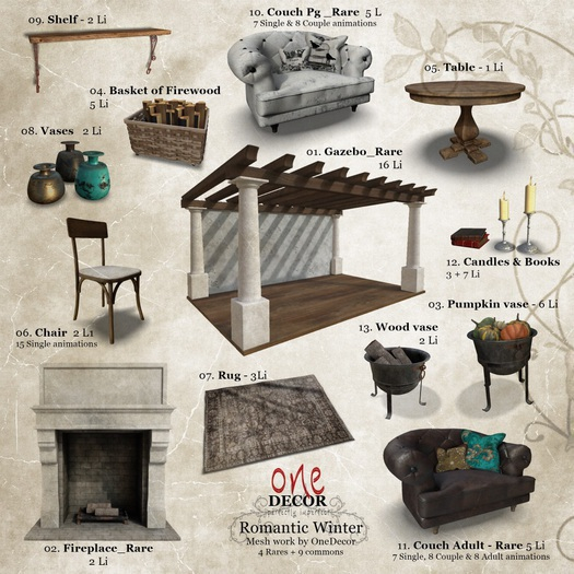 OneDecor::11_Romantic Winter::Couch Adult RARE