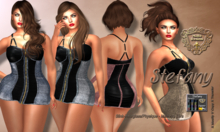 Nala Design - Updated Stefany Denim Mini Dress - Mesh Bodies