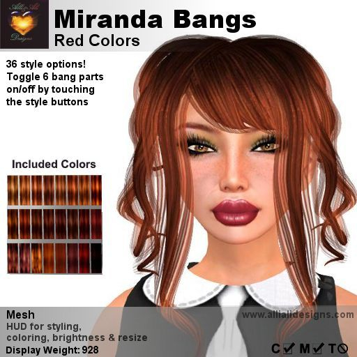 A&A Miranda Bangs Red Colors