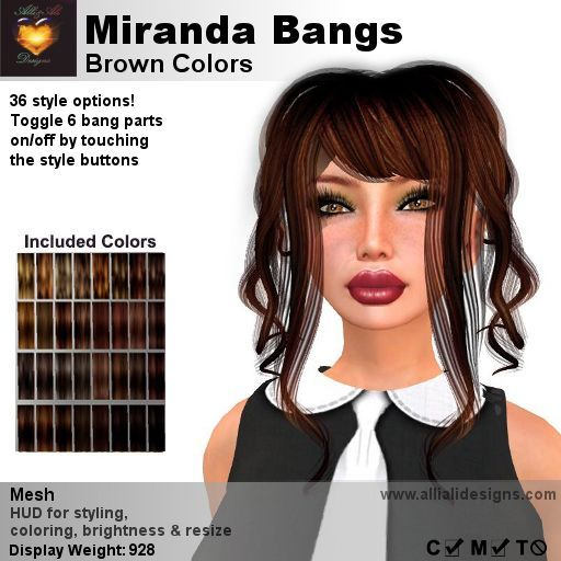 A&A Miranda Bangs Brown Colors,