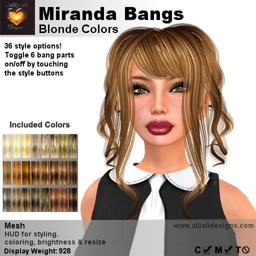 A&A Miranda Bangs Blonde Colors 