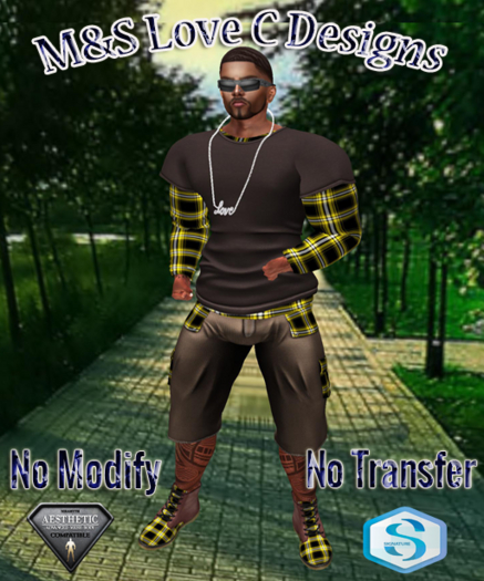 MACKS STRESSED OUT FIT BROWN AND GOLD CHECKARD