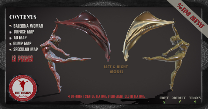(Efe Design) Ballerina Woman Statue Fatpack Fullperm 