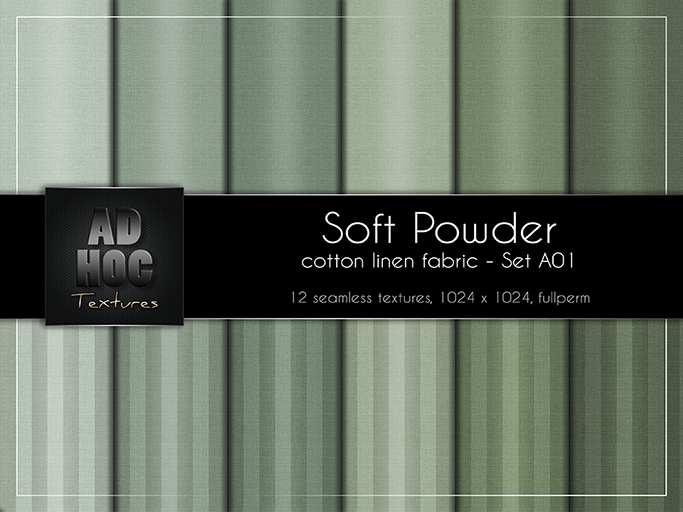 AD HOC - SOFT POWDER - Set A01 - Fabric Cotton Linen (solids & stripes)
