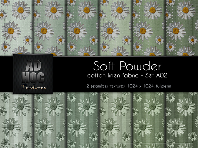 AD HOC - SOFT POWDER - Set A02 - Fabric Cotton Linen (daisy flower)