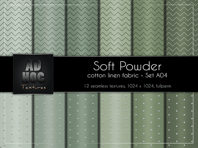 AD HOC - SOFT POWDER - Set A04 - Fabric Cotton Linen (chevron & dots)