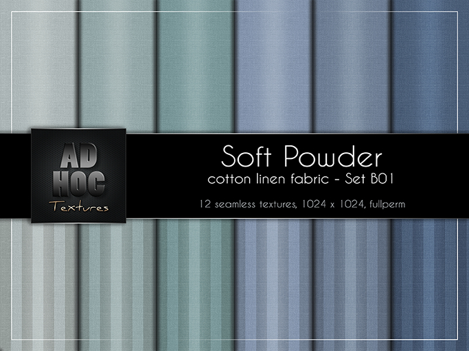 AD HOC - SOFT POWDER - Set B01 - Fabric Cotton Linen (solids & stripes)