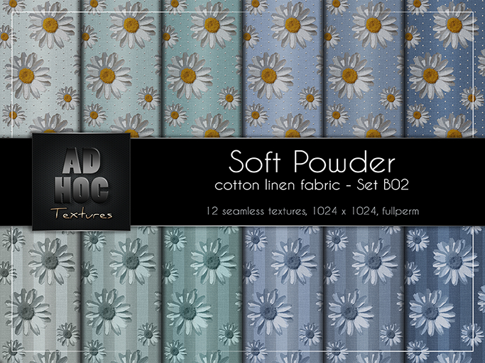AD HOC - SOFT POWDER - Set B02 - Fabric Cotton Linen (daisy flower)
