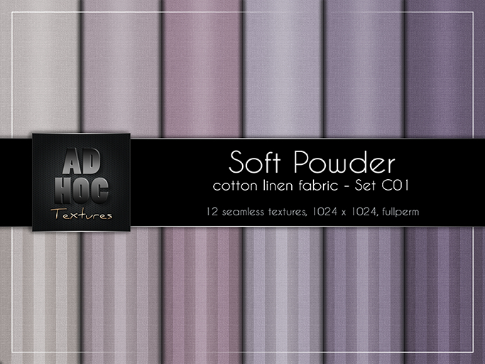 AD HOC - SOFT POWDER - Set C01 - Fabric Cotton Linen (solids & stripes)