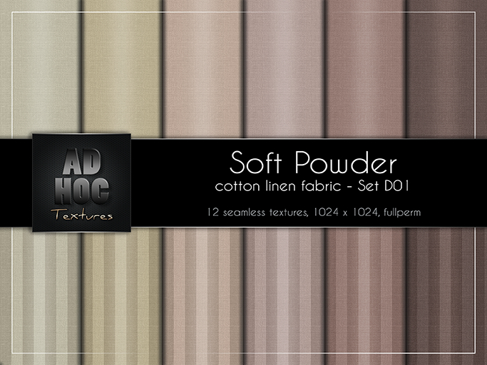AD HOC - SOFT POWDER - Set D01 - Fabric Cotton Linen (solids & stripes)