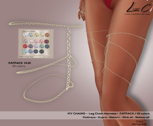 .:LC:. My Chains - Leg Chain Harness  w / HUD (Mesh Box) Fatpac
