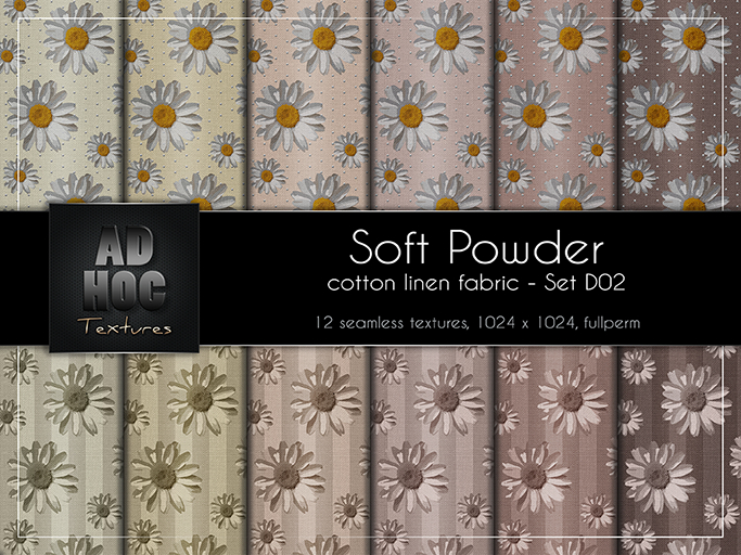AD HOC - SOFT POWDER - Set D02 - Fabric Cotton Linen (daisy flower)