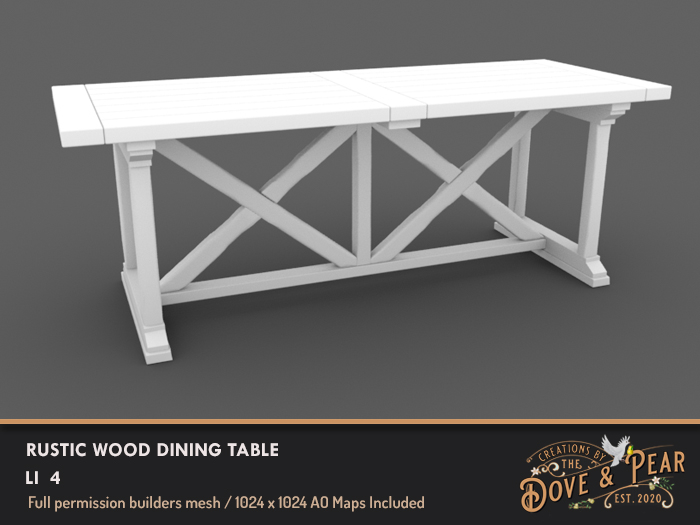 Dove & Pear for Builders - Rustic Wood Dining Table